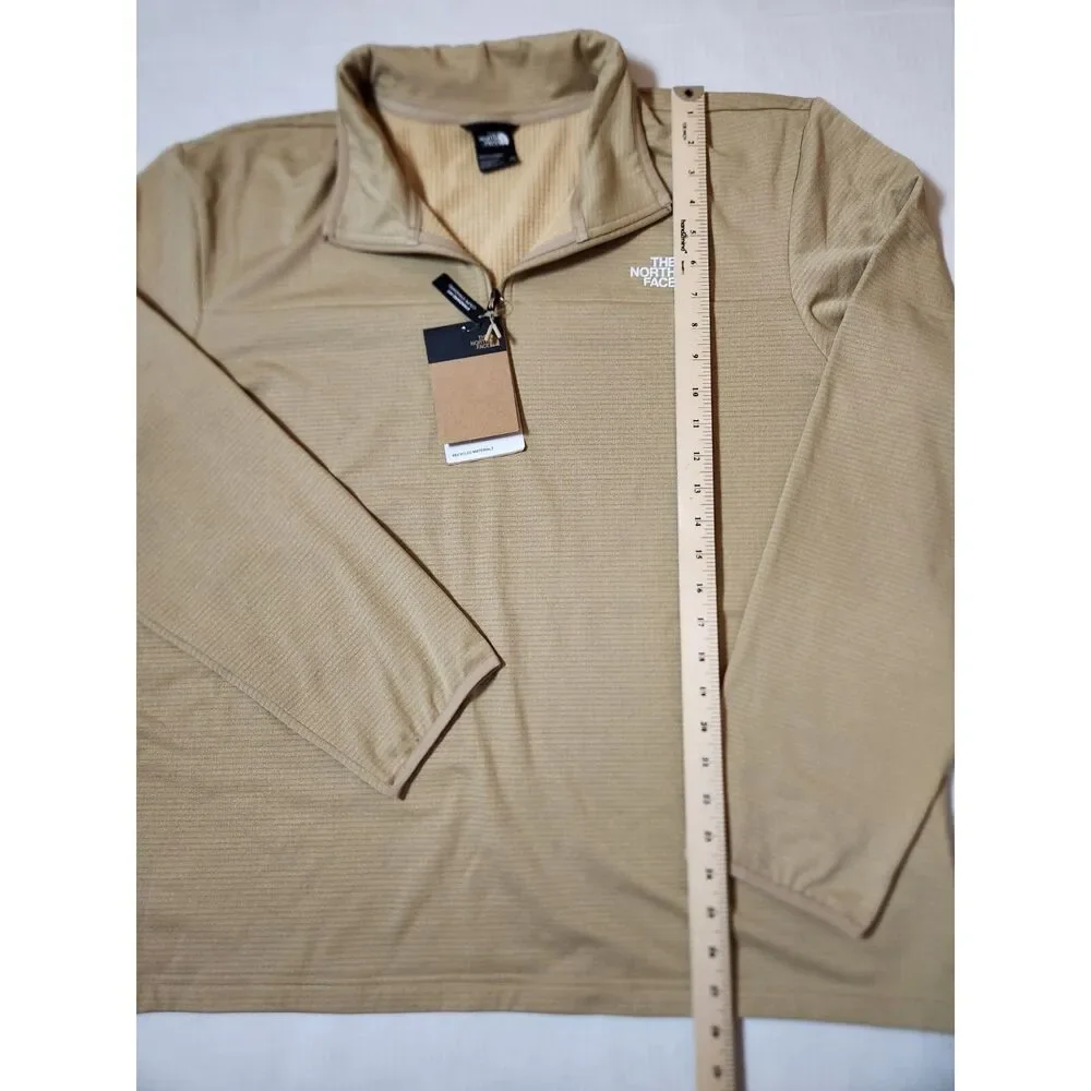 The North Face Men’s XXL Khaki Stone Trail Grid Quarter‑Zip Fleece